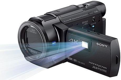 Actual product image Sony FDR AXP33 4K Handycam with integrated projector (8.29 Mpx, 25p, 10 x)