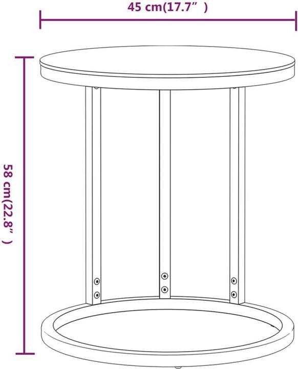 Immagine prodotto vidaXL Beistelltisch (Ø 45 x 58 cm)
