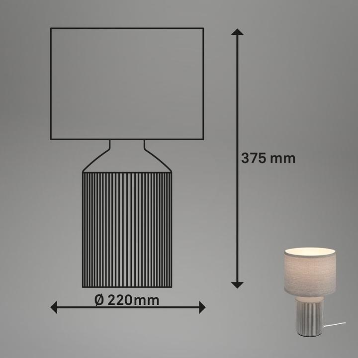 Actual product image Briloner INO ceramic table lamp, grey, excl. 1x E27 max. 10W (E27)