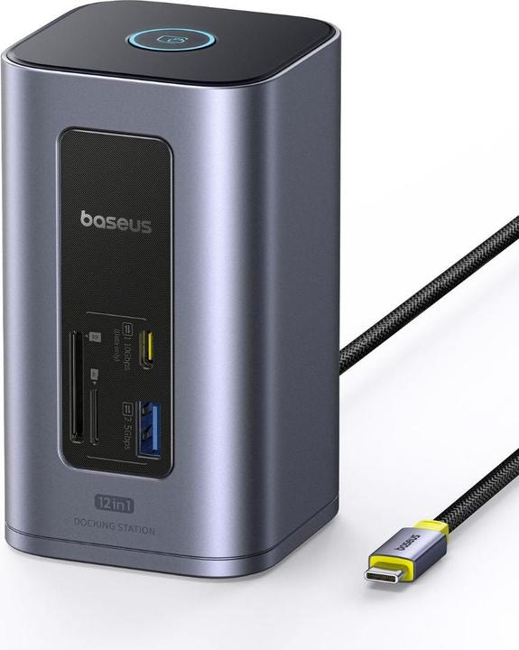 Actual product image Baseus USB-C Hub NU1 Air Spacemate, 12in1, Grey (USB-C, 12 ports)
