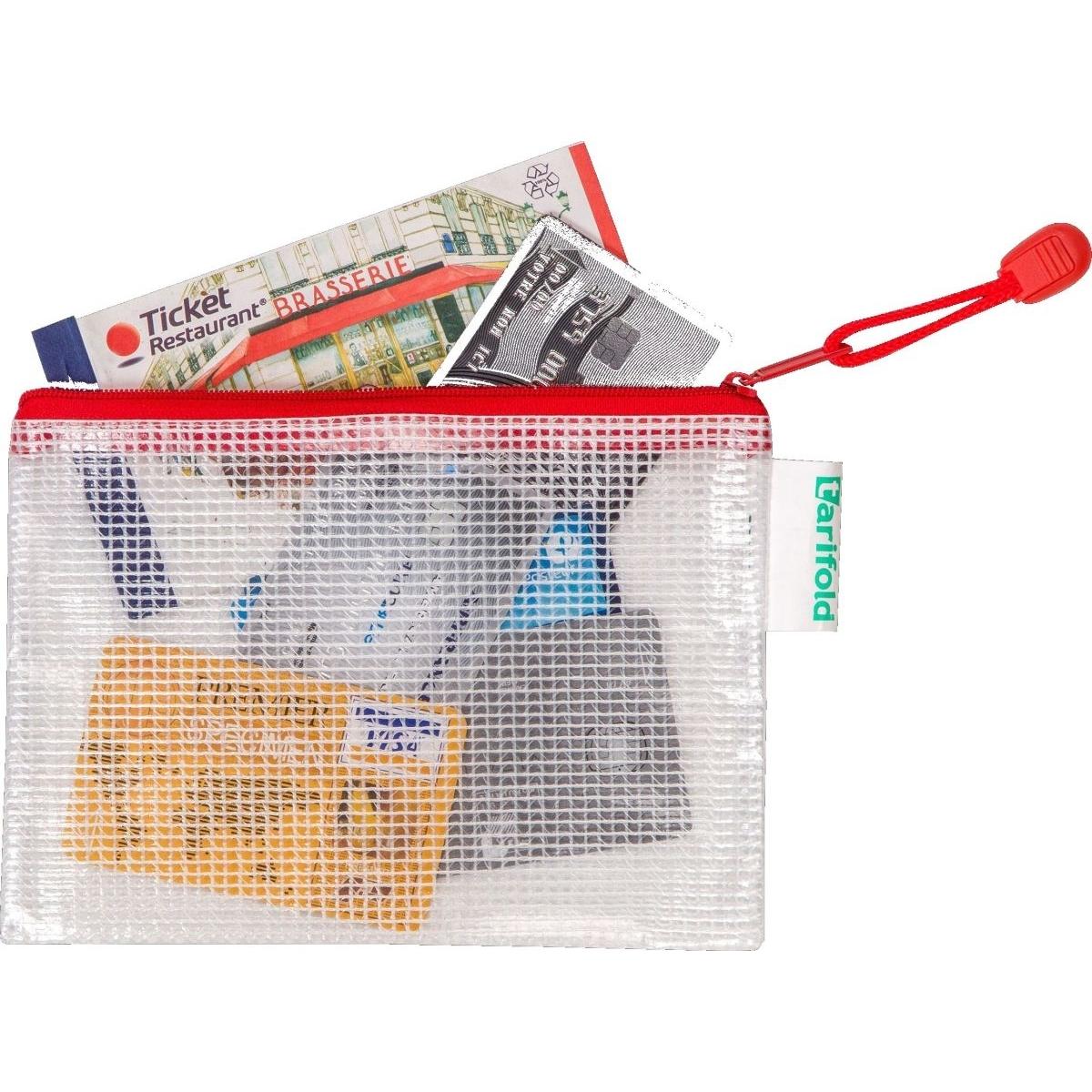 Tarifold, Mappe, Reissverschlusstasche PVC rot A6 175x125mm VE=8 Stück (A6, 8 x)