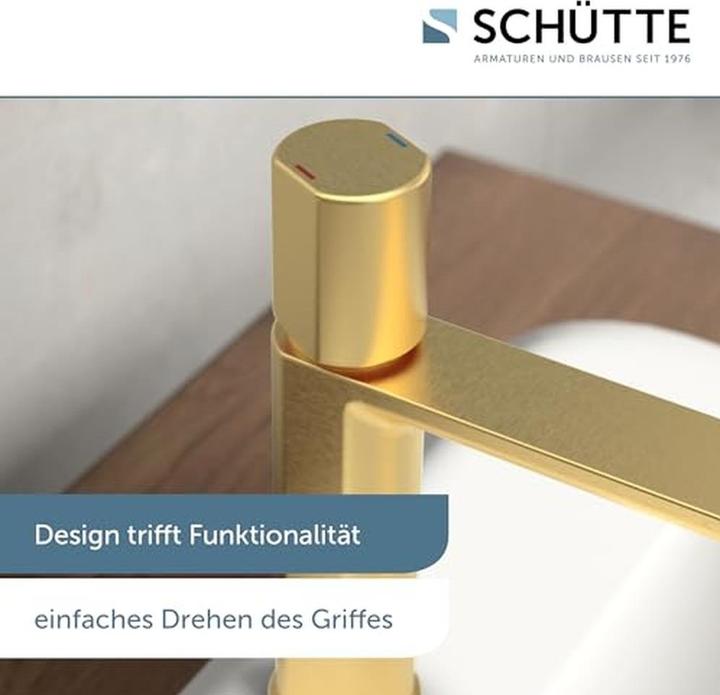 Immagine prodotto Schütte Rubinetto bagno NEW YORK Miscelatore per lavabo Miscelatore monocomando oro opaco 33617