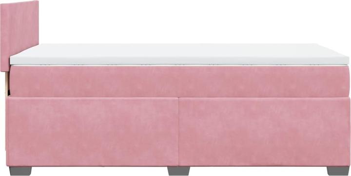 Actual product image VidaXL Boxspring bed Upholstered bed Single bed Mattress Pink 80x200cm Velvet (80 x 200 cm)