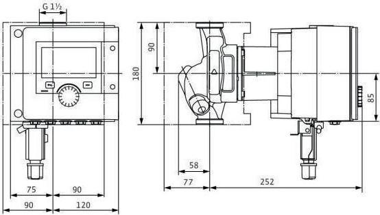 Actual product image Wilo Circulating pump heating Stratos Maxo thread, various versions (version: 180mm. Type 25/0.5- (Flow pump)