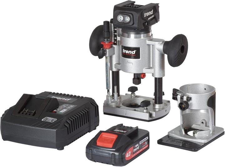 Trend Drahtloser Fräser mit Brushless-Motor, Tiefenverstellung und LED-Beleuchtung