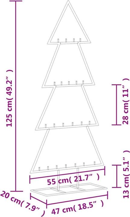 Produktbild vidaXL Metall-Weihnachtsbaum (125 cm)