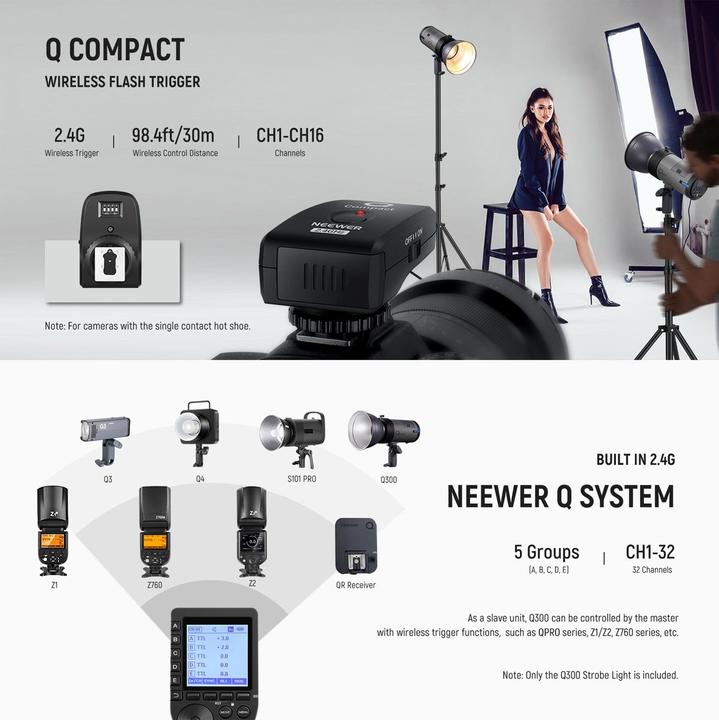 Actual product image Neewer Q300 (Flash head, 300 Ws)