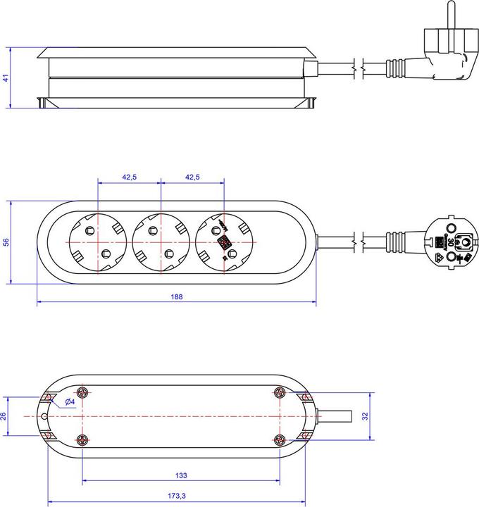 Actual product image Bachmann SMART extension cord (3x, CEE 7/3, 1.50 m)