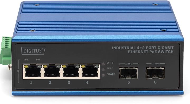Productafbeelding Digitus Industriële 4+2-poorts Gigabit Ethernet PoE schakelaar (4 ports)