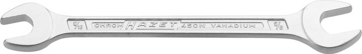 Actual product image HAZET Double open-end wrench 450NA-9/16X5/8VKH ∙ Outside hexagon profile ∙ 9⁄16 x 5⁄8 ″ (9/16")