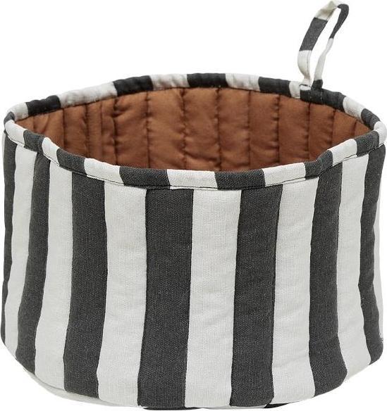 OYOY Living Brotkorb Toppu Schwarz/Weiss/Taupe