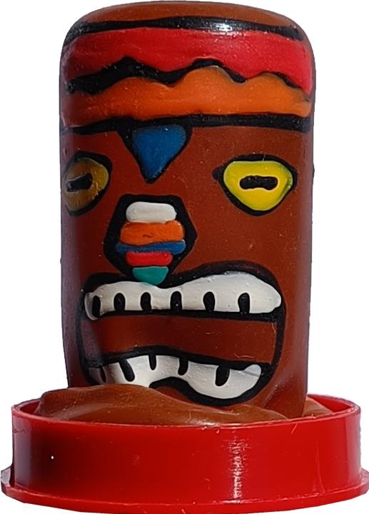 Actual product image Erco Scherzkondom «Tiki Totem Hawai» – handbemaltes Gag-Kondom, originelles Geschenk für Partys! (1 pcs.)
