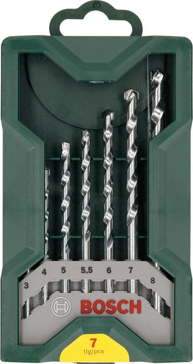 Produktbild Bosch Zubehör Mini-X-Line Steinbohrer-Set, 7-teilig (3 mm, 4 mm, 5 mm, 5.5 mm, 6 mm, 7 mm, 8 mm)