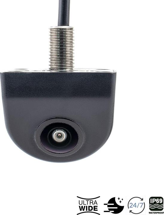 Actual product image Ampire Mini Farb-Rückfahrkamera, Unterbau mit 155 Weitwinkellinse Frontkamera Eingang