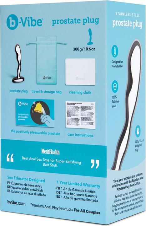 Produktbild Earthly Body b-Vibe Stainless Steel Prostate Plug: Premium P-Spot Stimulation