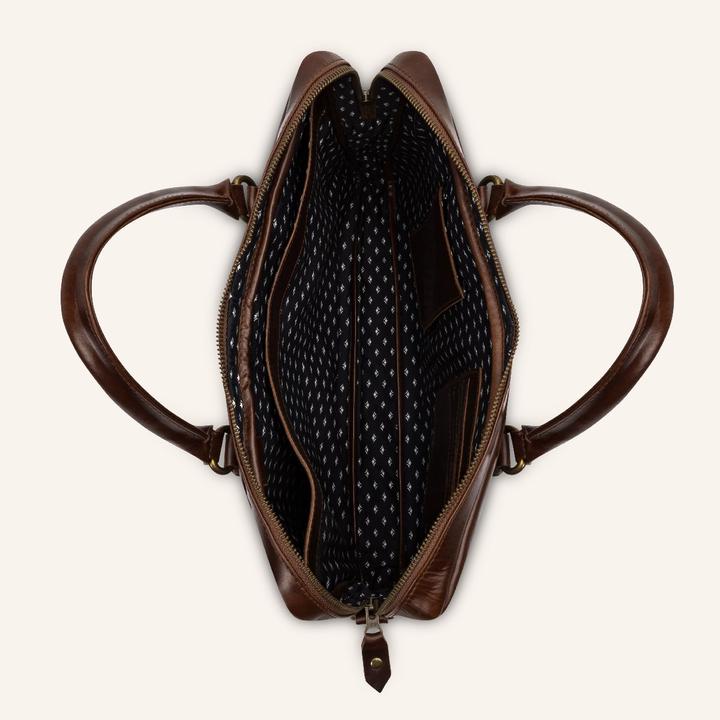 Produktbild Buckle & Seam Leder Laptoptasche Cali Braun / Dot