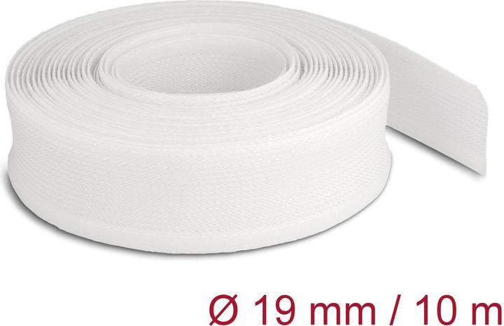 Actual product image Delock Braided hose with Velcro 10 m x 19 mm white (Cable conduit, 1000 cm)