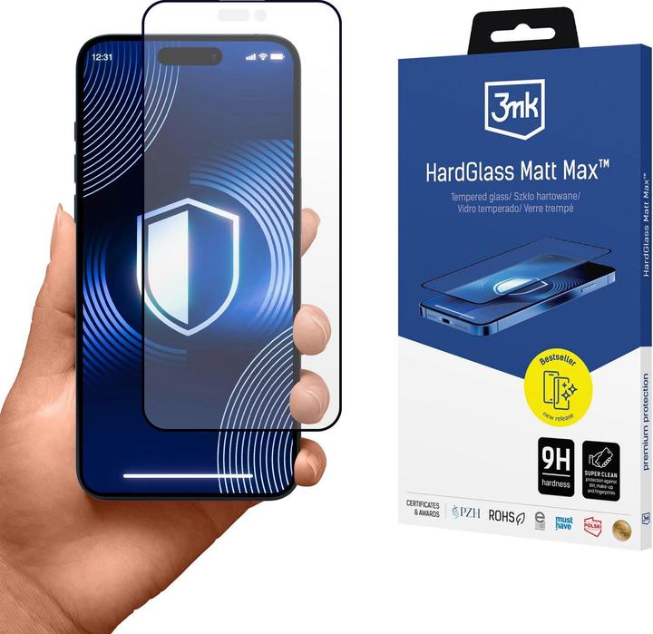 3MK HardGlass Mat Max iPhone 16 6.1" (1 Pcs., Apple iPhone 16)