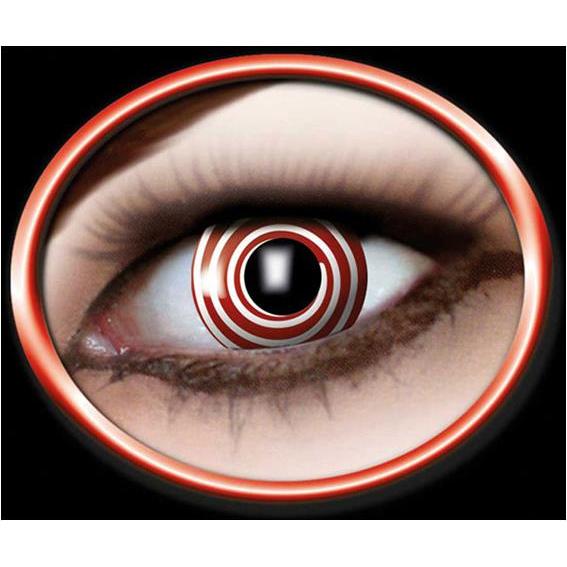 Thumbnail - Fantasy Eyes, Farbige Linsen, Kontaktlinsen rote Spirale (rot/weiss)