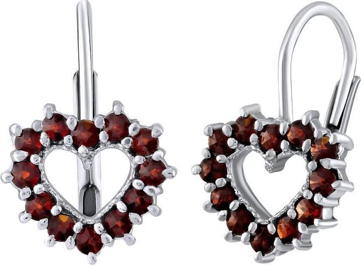 Actual product image Silvego Silver earrings with real garnets SILVEGOB380095