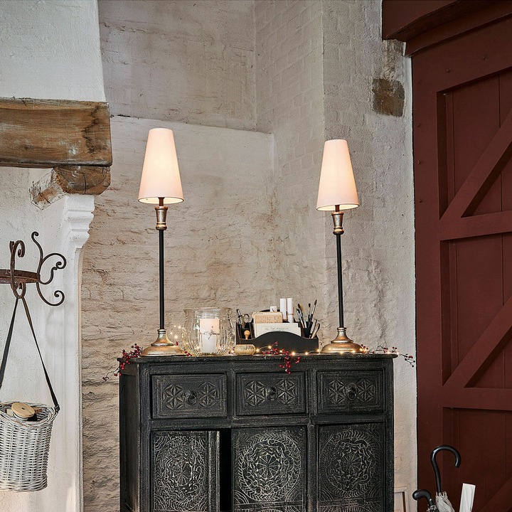 Actual product image Loberon Obsonville Table Lamp Set of 2 gold/black/cream (E27)