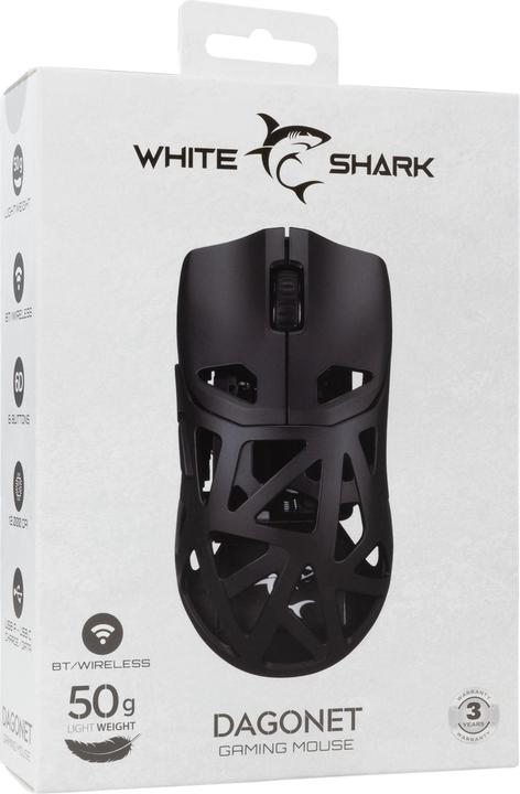 Actual product image White Shark Computer mouse GM-5019 Dagonet Wireless 24000 dpi Black (Cable, Wireless)