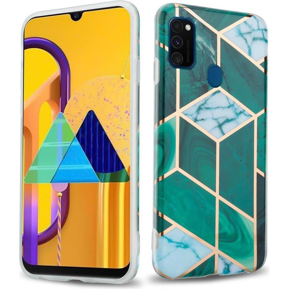 Cadorabo IMD TPU Bunter Marmor Cover (Huawei P20 Lite), Smartphone Hülle, Grün