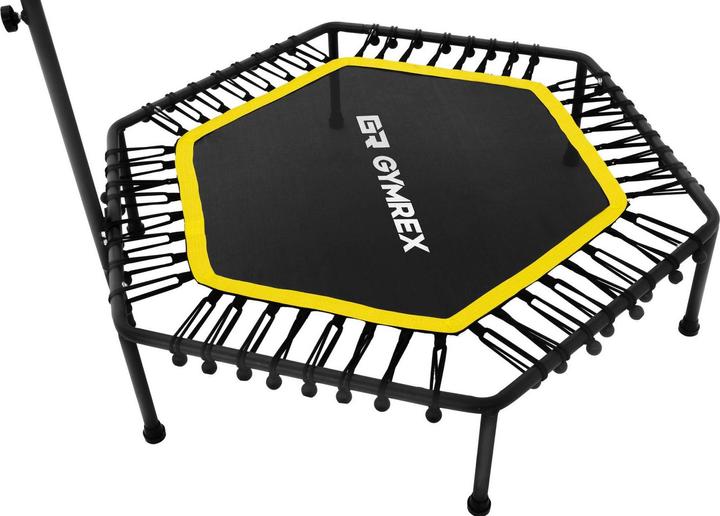Image du produit Gymrex Trampoline de fitness avec barre de maintien - Jaune
