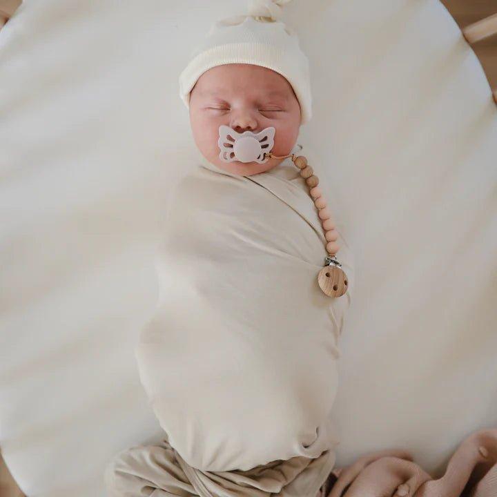 Actual product image Mushie Halo pacifier chain