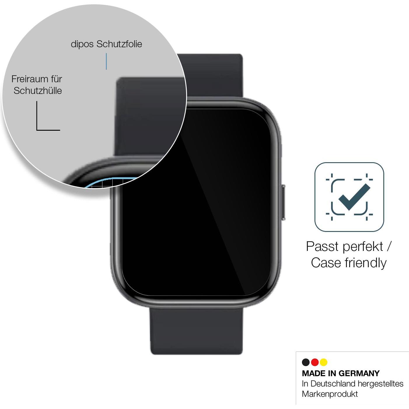 Dipos Displayschutz Anti-Shock, Smartwatch Schutzfolie, Transparent