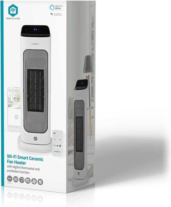 Immagine prodotto Nedis Termoventilatore SmartLife in ceramica PTC | Wi-Fi | 2000 W | 2 impostazioni di calore | (2000 W)