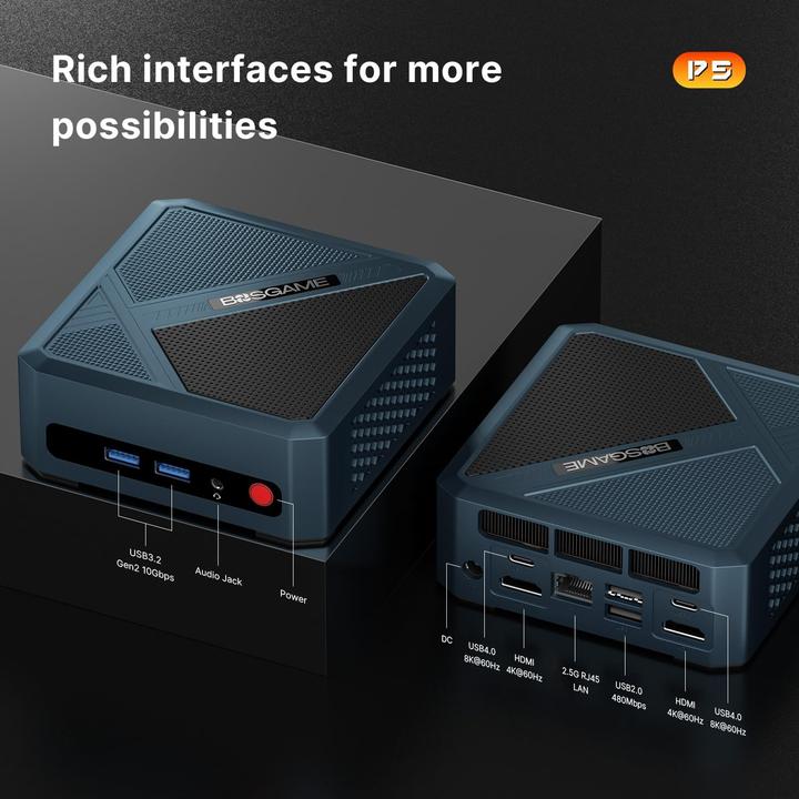 Produktbild Bosgame Mini-PC mit Ryzen 5 6600H und Windows 11 Pro (AMD Ryzen 5 6600H, 24 GB, 512 GB)