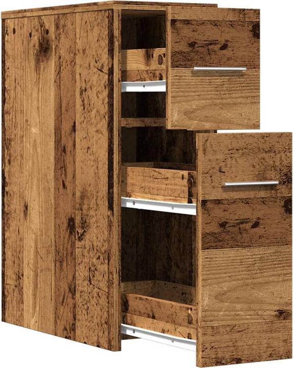 Image du produit vidaXL Armoire de salle de bain Étroite avec roulettes -Optique