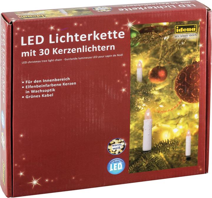 Produktbild Idena Kerzenlichterkette LED 30er warmweiss f.Innen (16 m)
