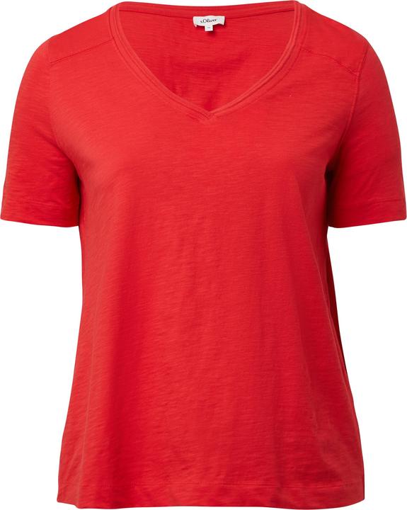 Produktbild S.Oliver T-Shirt T-Shirt aus Flammgarn mit V-Ausschnitt (46)