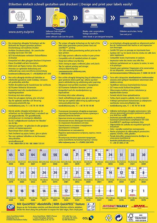 Actual product image Avery Universal Labels