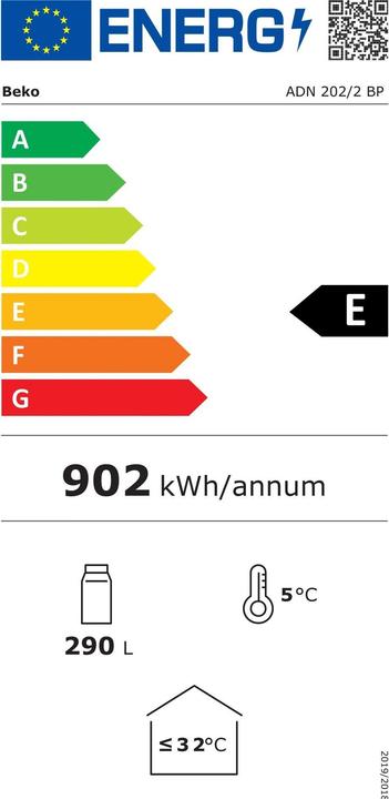 Energie-Label Beko Kühlschrank ADN 202/2 BP Weiss, Rechts (275 l)
