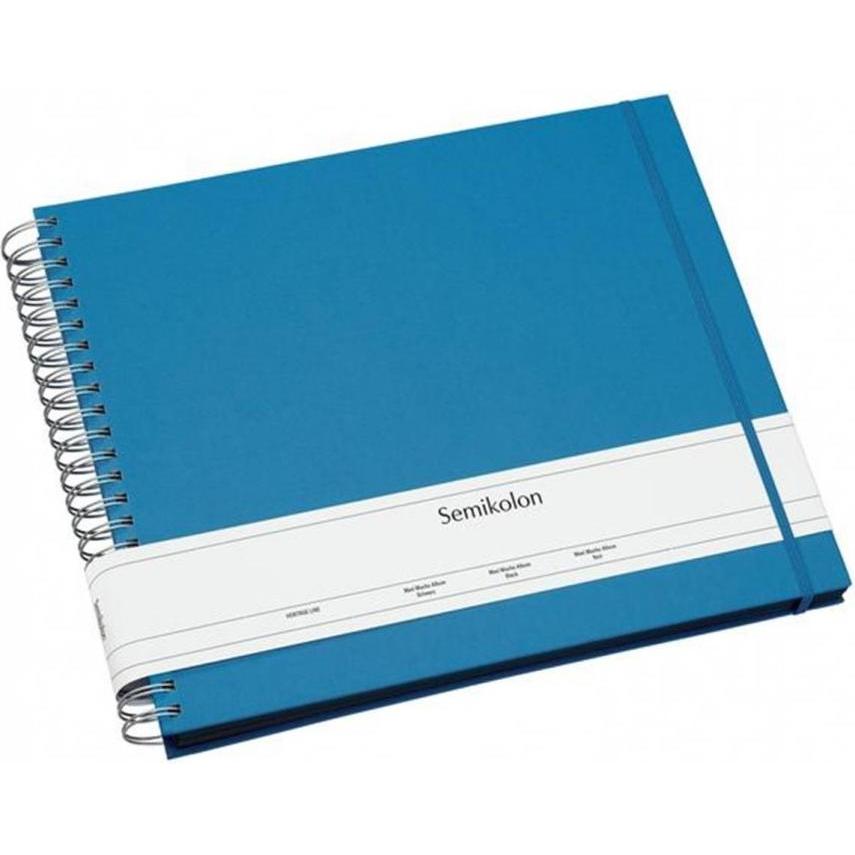Semikolon, Fotoalbum, Fotoalbum Maxi Mucho 34.5 x 30 cm Blau, Schwarze Seiten (10 x 15 cm, 9 x 13 cm)