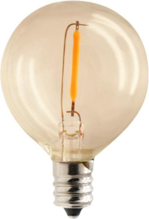 Actual product image Forever Light LED Bulb E12 G40 0.5W 3V 24lm gold 6pcs (E12, 24 lm, 6 x)