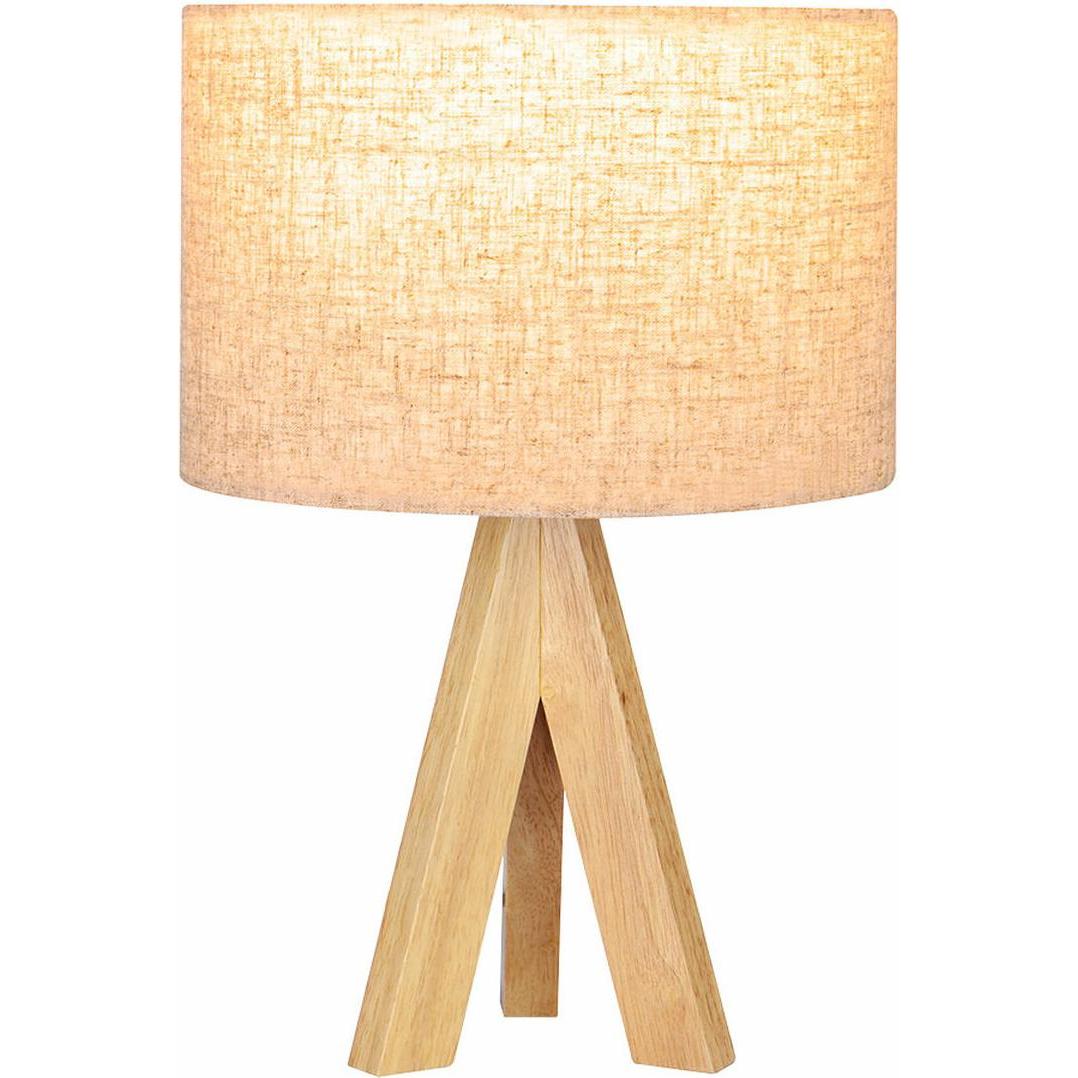 EDM, Lampada da tavolo, Tischlampe 32160 Holz Stoff 18 x 18 x 30 cm E27 (E27)