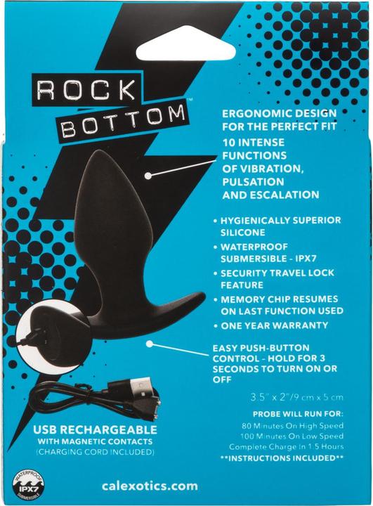 Produktbild CalExotics Rock Bottom Perfect Anal Plug 10 Vibrationen Silikon Schwarz