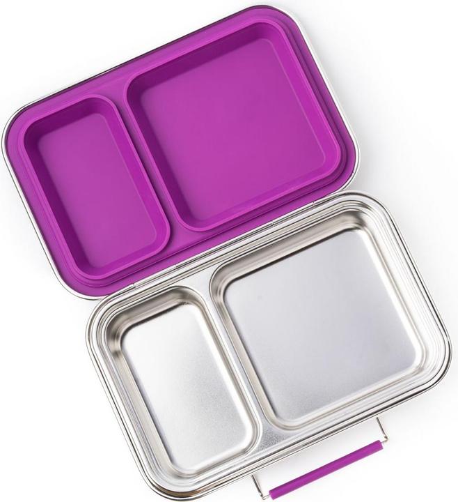 Actual product image Lekkabox Duo Stainless Steel Lunch Box with 2 Compartments, Berry