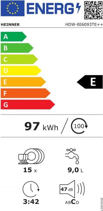 Energie-Label Heinner HDW-BI6093TE++