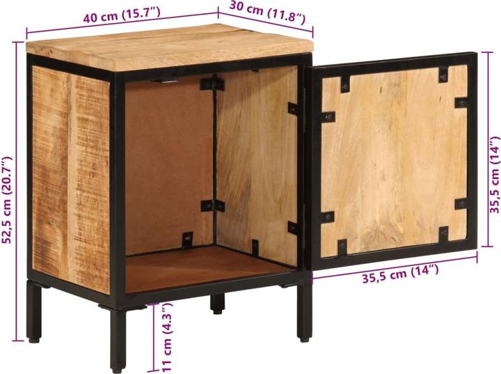 Actual product image vidaXL Nachttisch (40 x 30 x 52.50 cm)