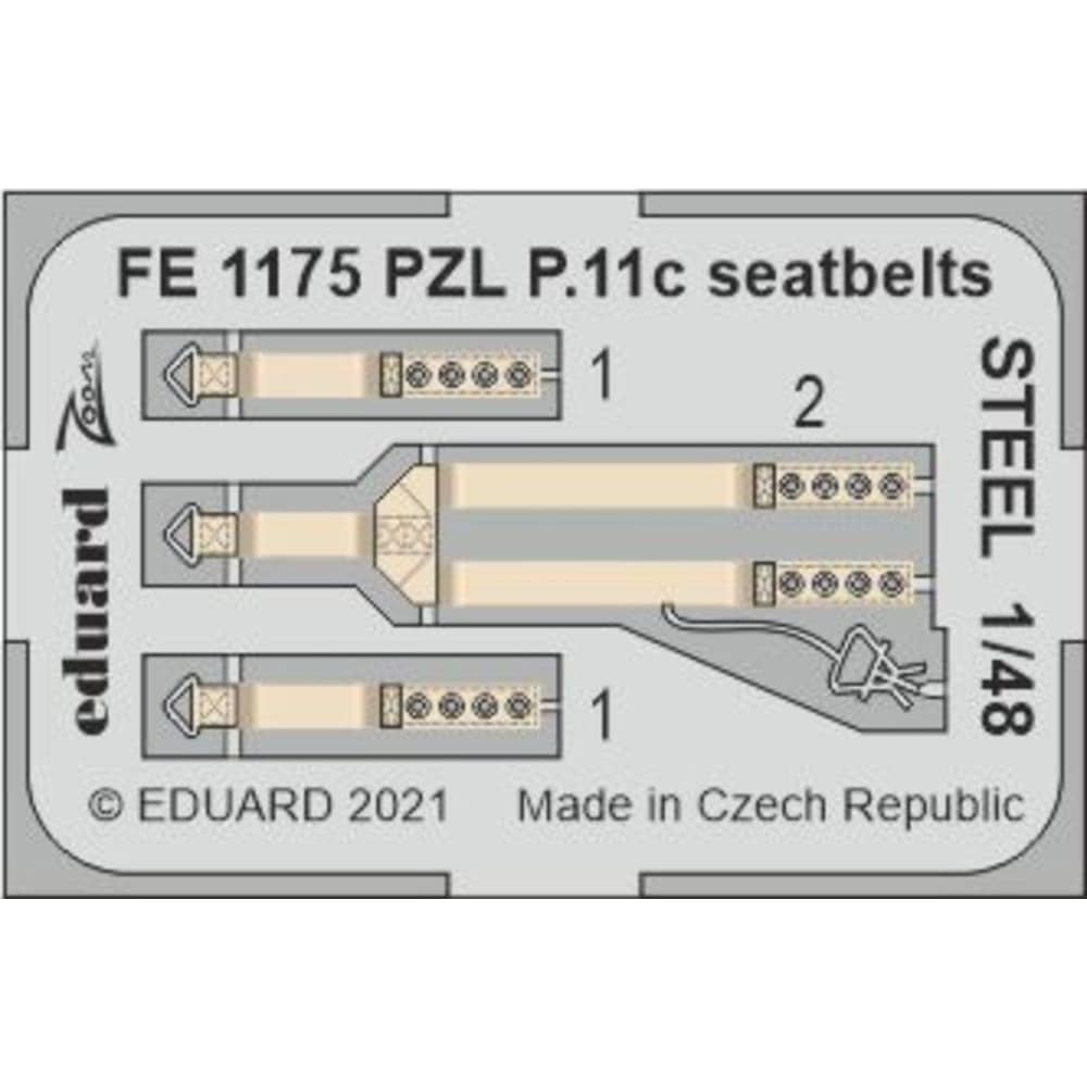 Eduard PZL P.11c seatbelts STEEL 1/48 for ARMA HOBBY