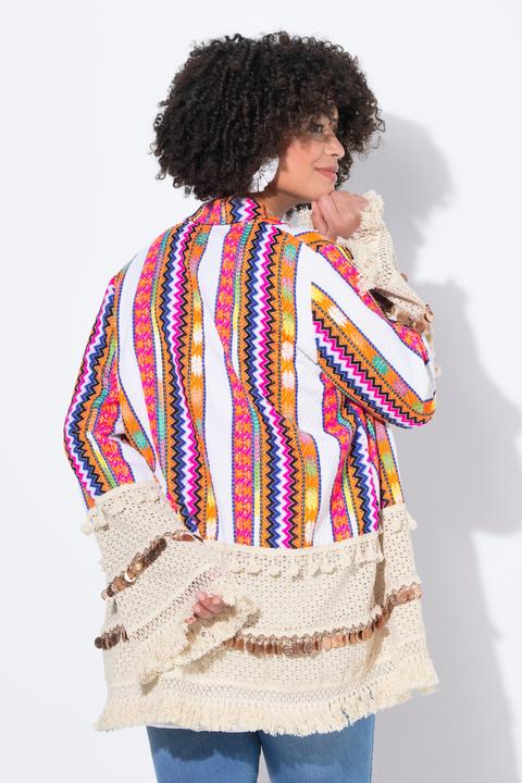 Produktbild Angel of Style Kimono-Jacke, offene Form, Streifen, Ziermünzen (42)