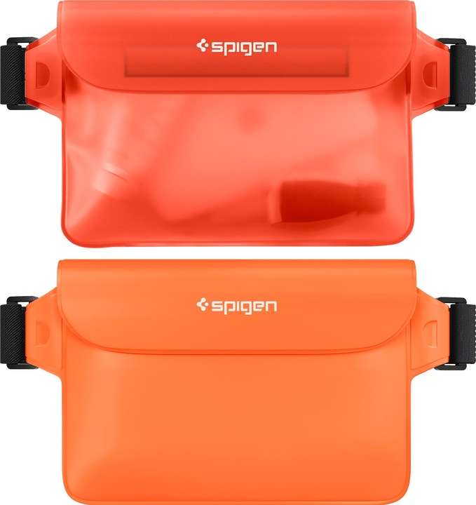 Actual product image Spigen Universal Waterproof A620 Case & Waist Bag Sunset Orange AMP06021