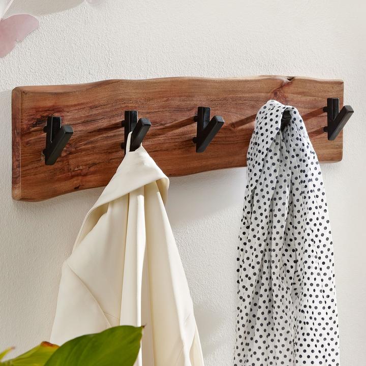 Actual product image FineBuy Coat rack solid wood acacia brown