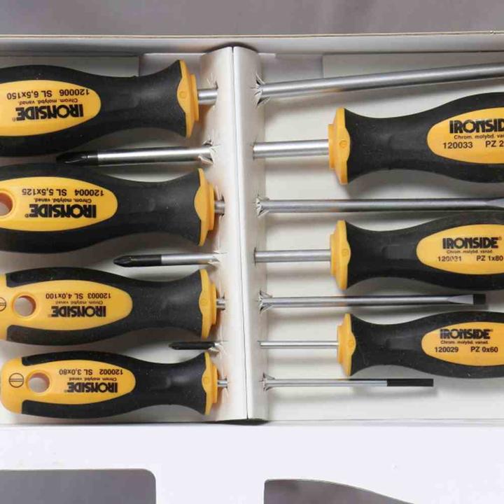 Actual product image Ironside Screwdriver set 7 pieces 2500 2-component handle chrome vanadium steel
