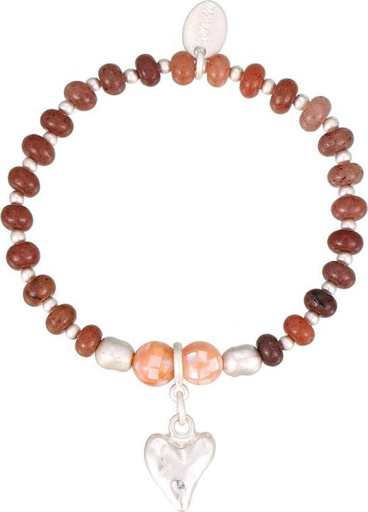 Produktbild Andreani Armband mit Herzanhänger aus echtem violettem Aventurin (8 cm)